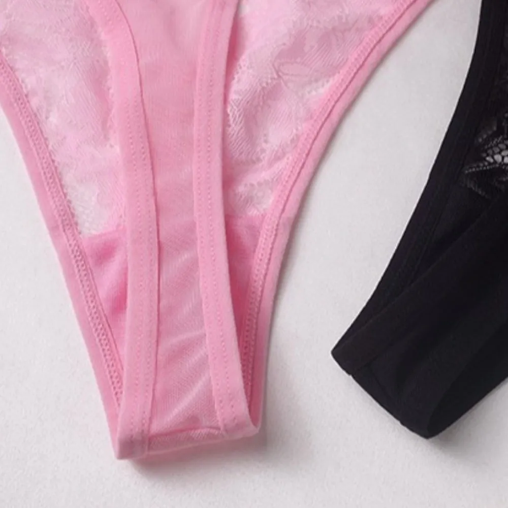 Atmungsaktive, tief sitzende Spitzenblumen-Tangas, nahtlose Unterhosen, Bikini-Slips, dünne Spitzen-T-Back-Höschen für den täglichen Gebrauch. – Detail 13