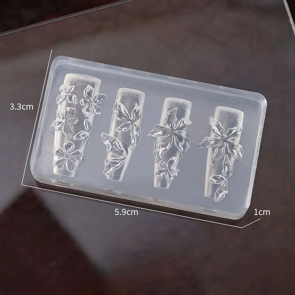 3D-Knöpfe Nagelkunst-Form Silikon Niedliche Nagel-Charms Werkzeug Frauen DIY Maniküre Mehrere Formen Knopf Kleine Modelle Harz-Schnallen Zubehör