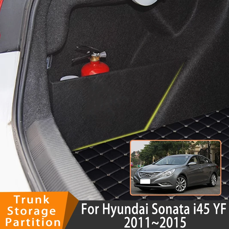 Auto Accessories For Hyundai Sonata i45 YF 2011~2015 Car Upgrade Organizer Trunk Side Partition Trunk Interior Storage Box Parts