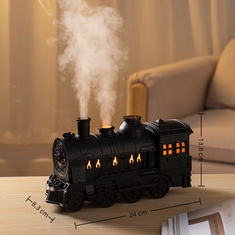 New 300ML Train Air Humidifier Ultrasonic Aromatherapy Diffuser USB Fragrance Essential Oil Aroma Difusor Smoke Ring Sprayer