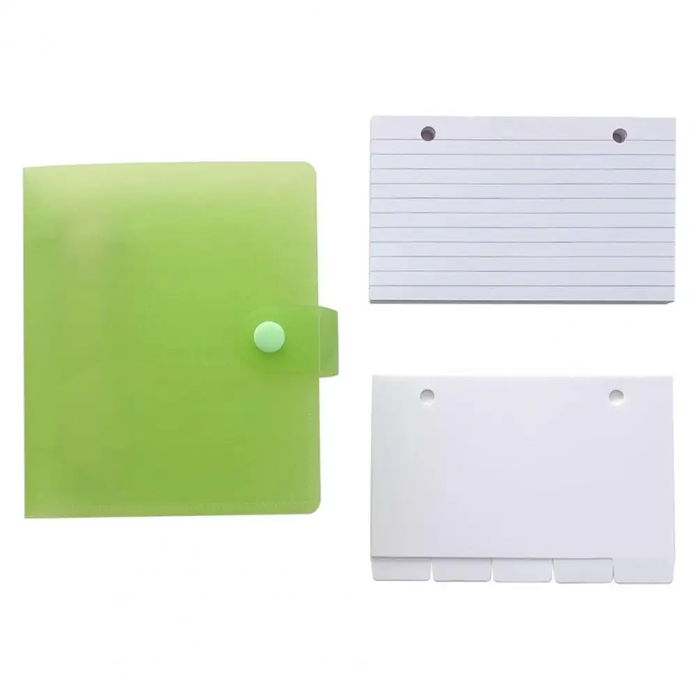 Lined Index Cards with Ring Binder Holder Pre-punched Holes Design Portable Lined Index Cards Kit