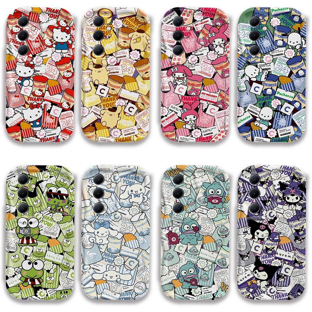 

Sanrio Family Hello Kitty Kuromi 3D Wave Case for Xiaomi Redmi 13C 12C 10C 9C A1 A2 K50 K40 Note 13 12 11Pro Plus 4G 5G Cover