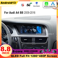 8.8 inch Android 14 For Audi A4 B8 2009-2016 Carplay 4G GPS Car Radio Player Multimedia Auto Stereo RDS Navigation No 2din DVD