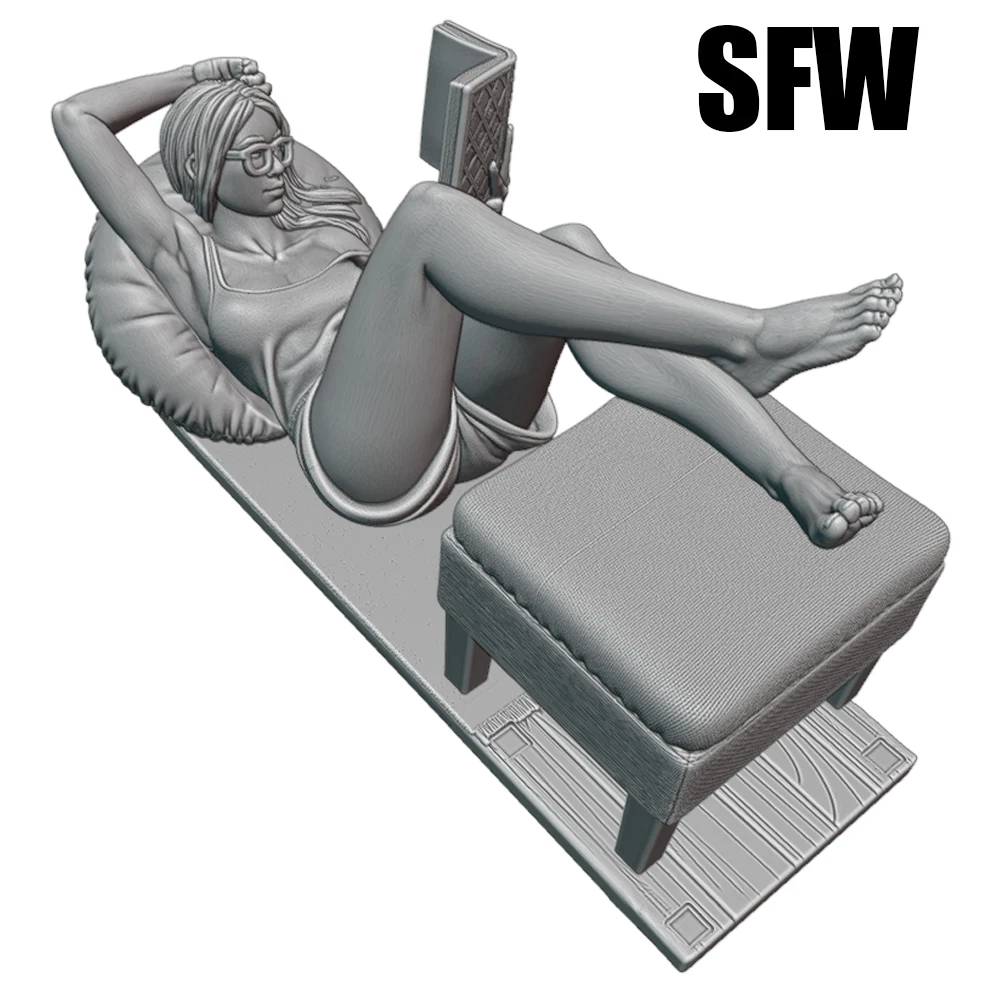 

1/24 3d Printing Model Kit Moon Sexy Lady NSFW Resin Figure Model Kit DIY Miniature Reduction Statue Unpainted Kit Toys