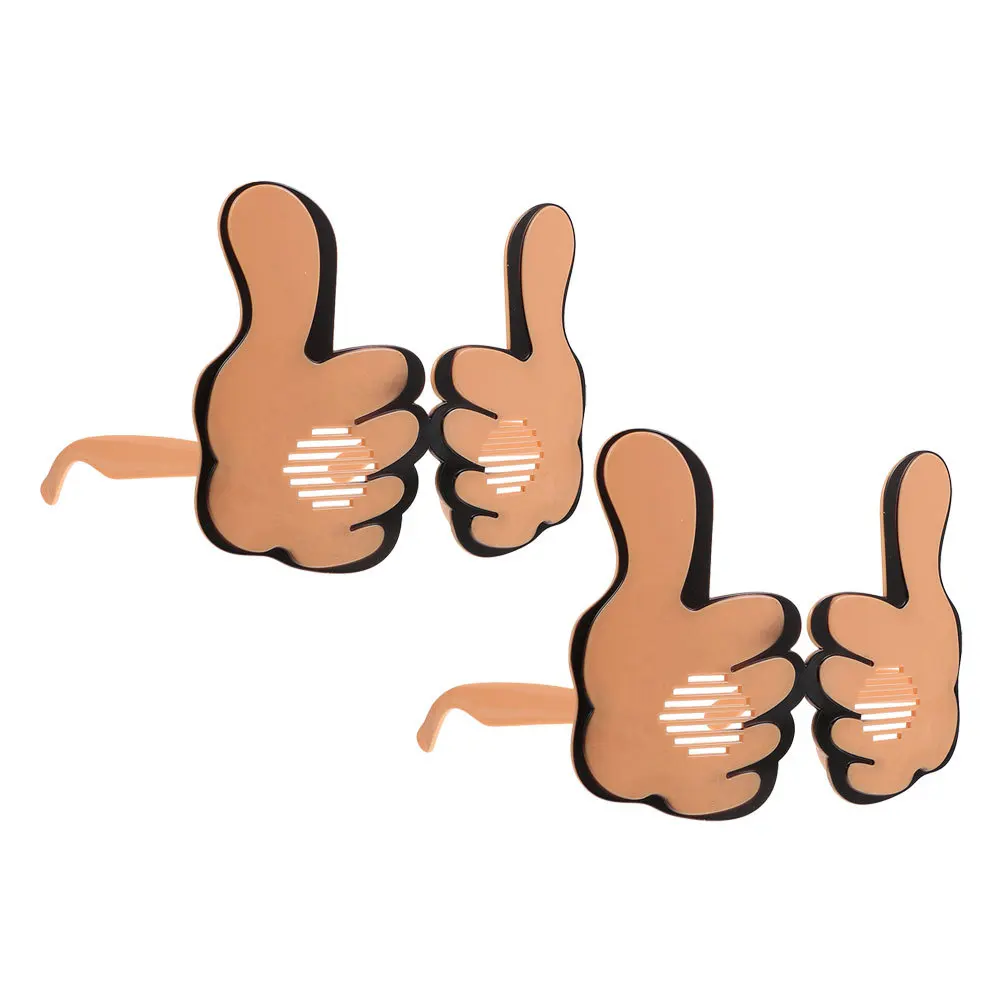 2pcs Funny Glasses Thumb Up Design Novelty Party Sunglasses Festival Carnival Cheerleading Prop Lightweight Comfortable Fit For