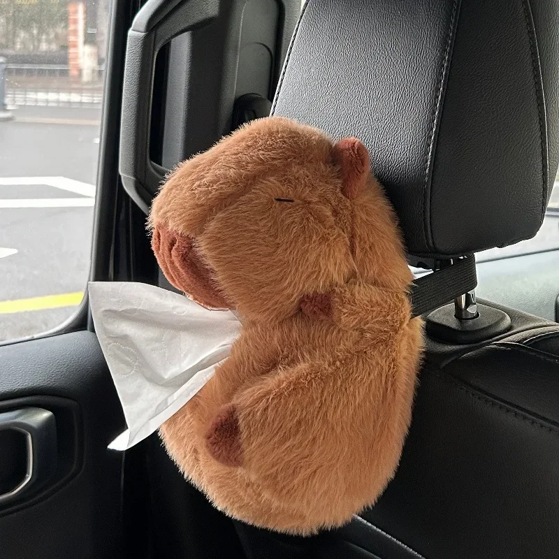 Cute Capybara Tissue Box Creative Plush Animal Storage Box Home Desktop Storage Car Tissue Boxes Table Decor Wholesales 2025 New