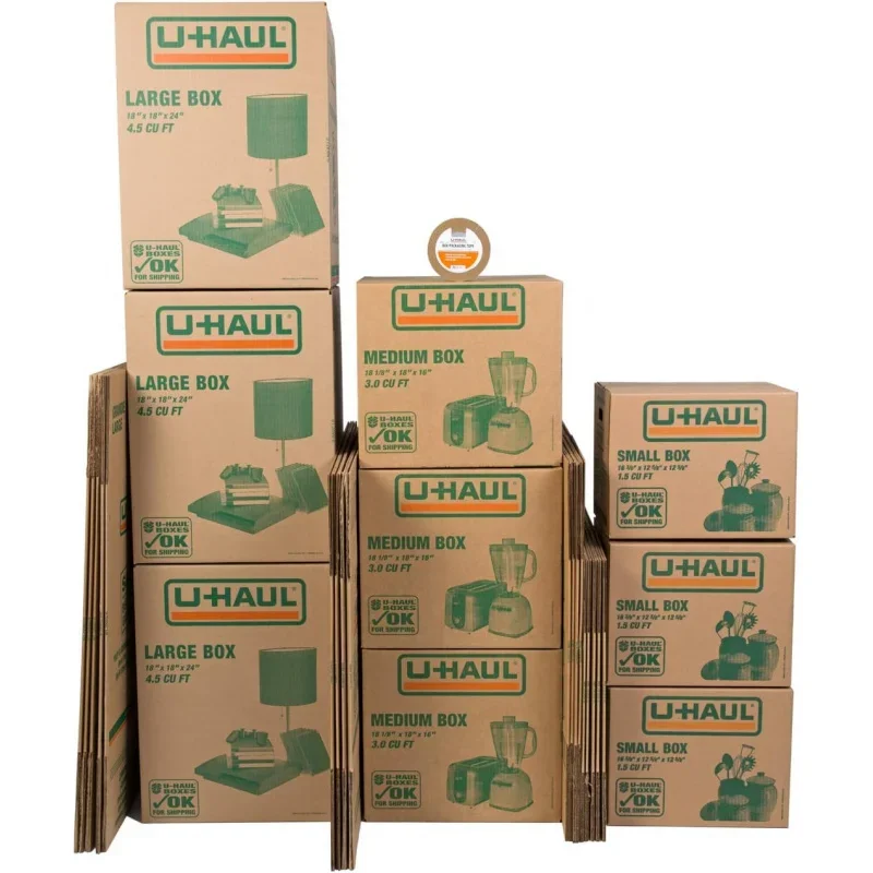 Moving Box Variety 10 Small, 10 Medium, and 5 Large Boxes - Suitable Moving, Packing,, and Storage - Bonus Rol