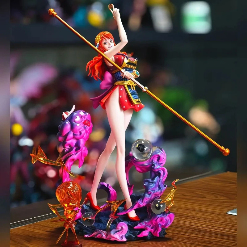 Em estoque uma peça nami figuras ilha fantasma samurai pvc 30cm anime figura lk estúdio estátua coleção modelo ornamento presente brinquedo