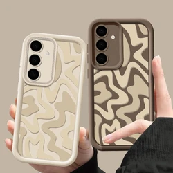 Coque de téléphone à motif rayé, coque en TPU pour Samsung Galaxy A16 A55 A54 A15 A14 A25 A35 A53 5G S25 S24 S23 S22 Ultra Plus S21 S24 FE