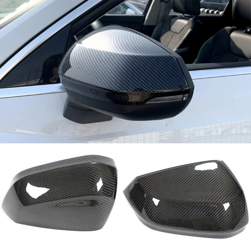 Car Rear View Mirror Covers Caps for Audi Q2 Q3 2018 - 2020 Side Rearview Mirror Covers Caps Shell Case Replacement Carbon Fiber