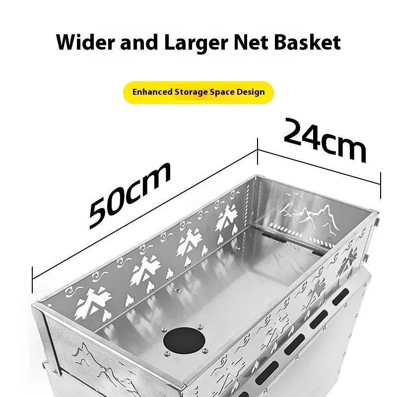 2026 Stainless Steel Portable Firewood Stove Folding Outdoor Tent Stove Heating Wholesale Picnic Camping Hiking