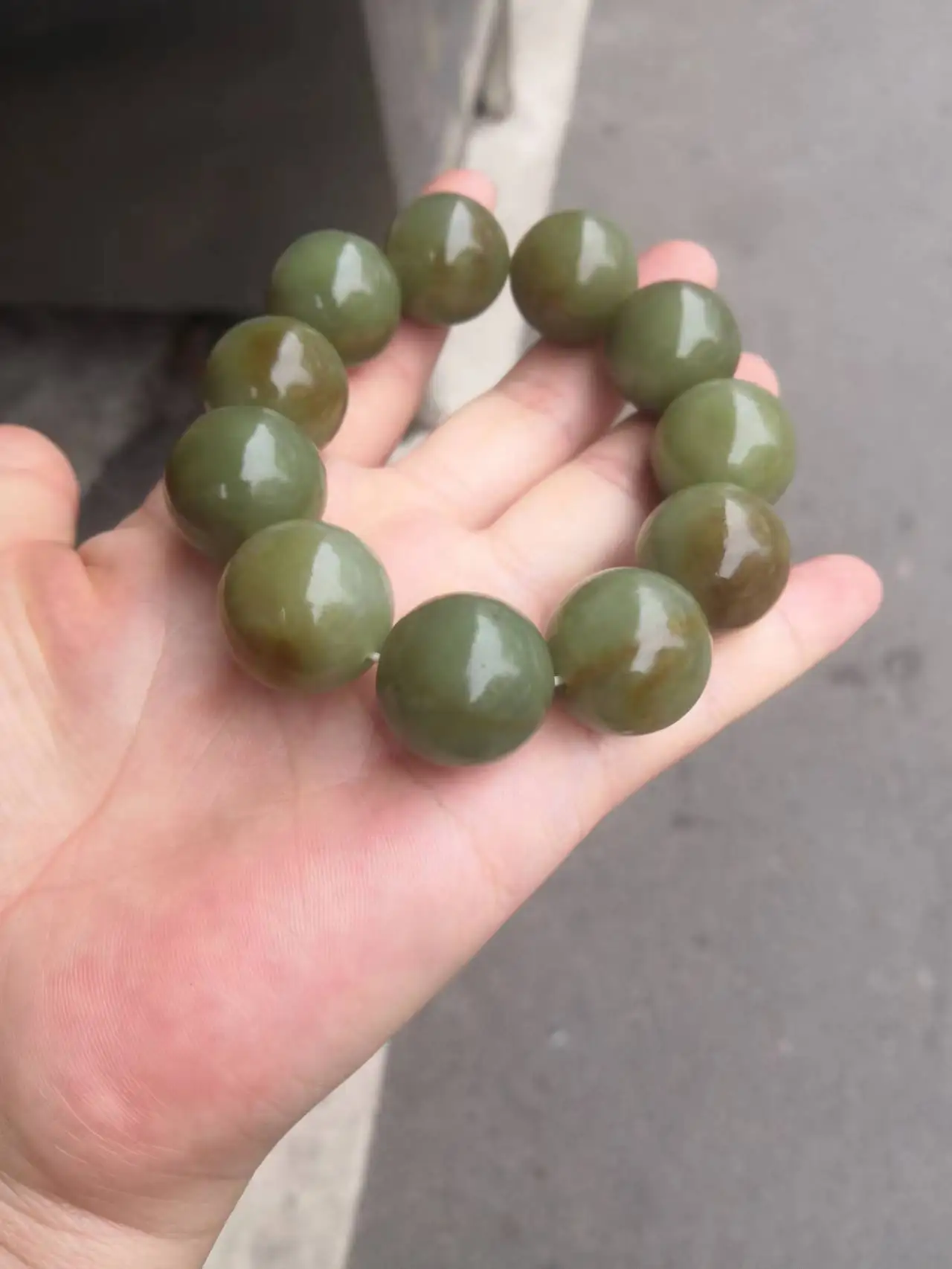 NEW natural AAAA Nephrit jade perfect round bead bracelet Original colour exquisite Bracelet Men and women Fine Handring Jewelry