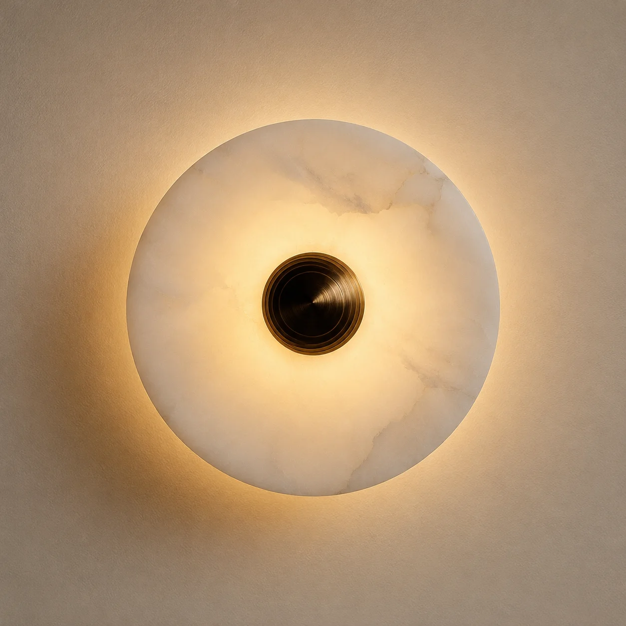 Marble Texture Circular Wall Light, LED Round Wall Sconce for Bedroom Bedside Corridor TV Background