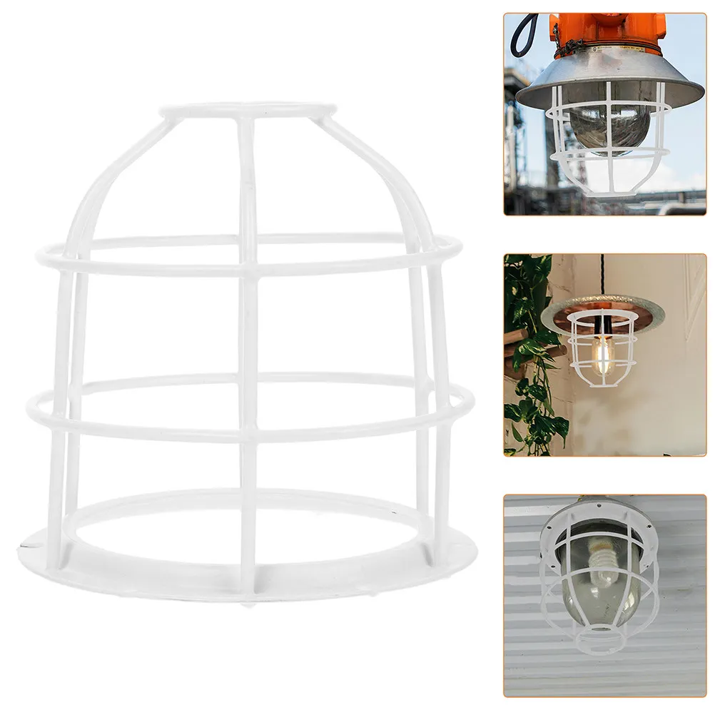 2Pcs Industrial Light Bulb Cage Guard Metal Safety Lamp Shade Frame for Factory Outdoor Lighting Impact
