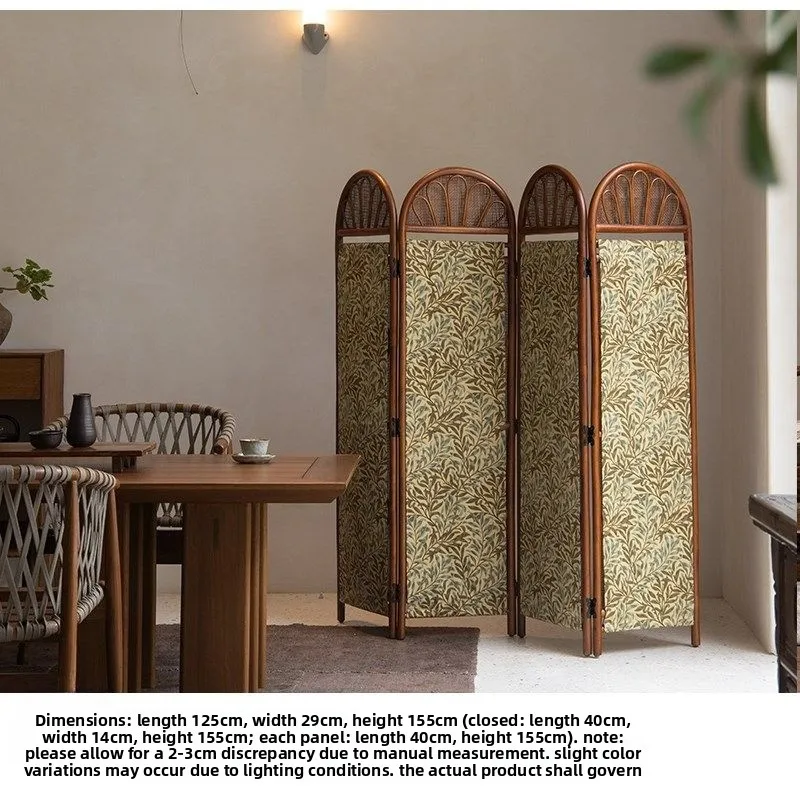 شاشة الروطان المصنوعة يدويًا من الخيزران، شاشة قابلة للطي منزلية قابلة للطي #6