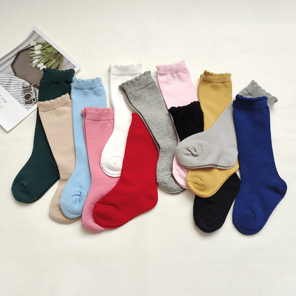 New Spanish Toddlers Girls Cotton Socks Autumn Winter Children Frilly Sock Kids Girls Knee High Sock Baby Floor Socks