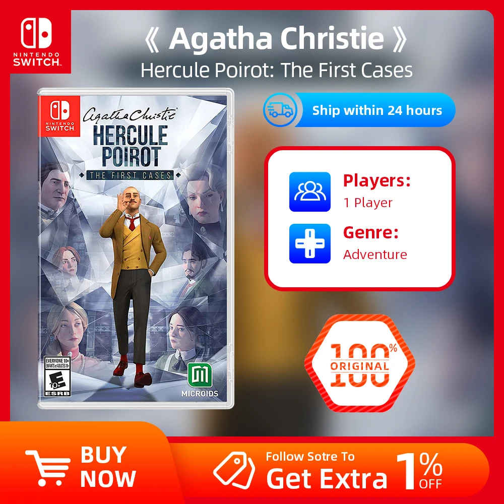 Nintendo Switch Game - Agatha Christie - Hercule Poirot: The First Cases - Games Physical Cartridge