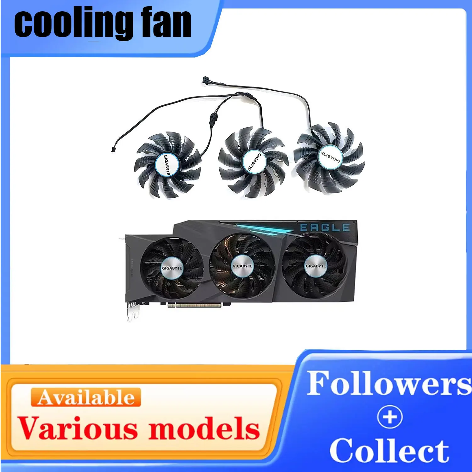 Cooling Fan 82MM T128015SU 87MM T129215SU 4PIN Suitable for GIGABYTE GeForce RTX3080 3080ti 3090 EAGLE Graphics Card