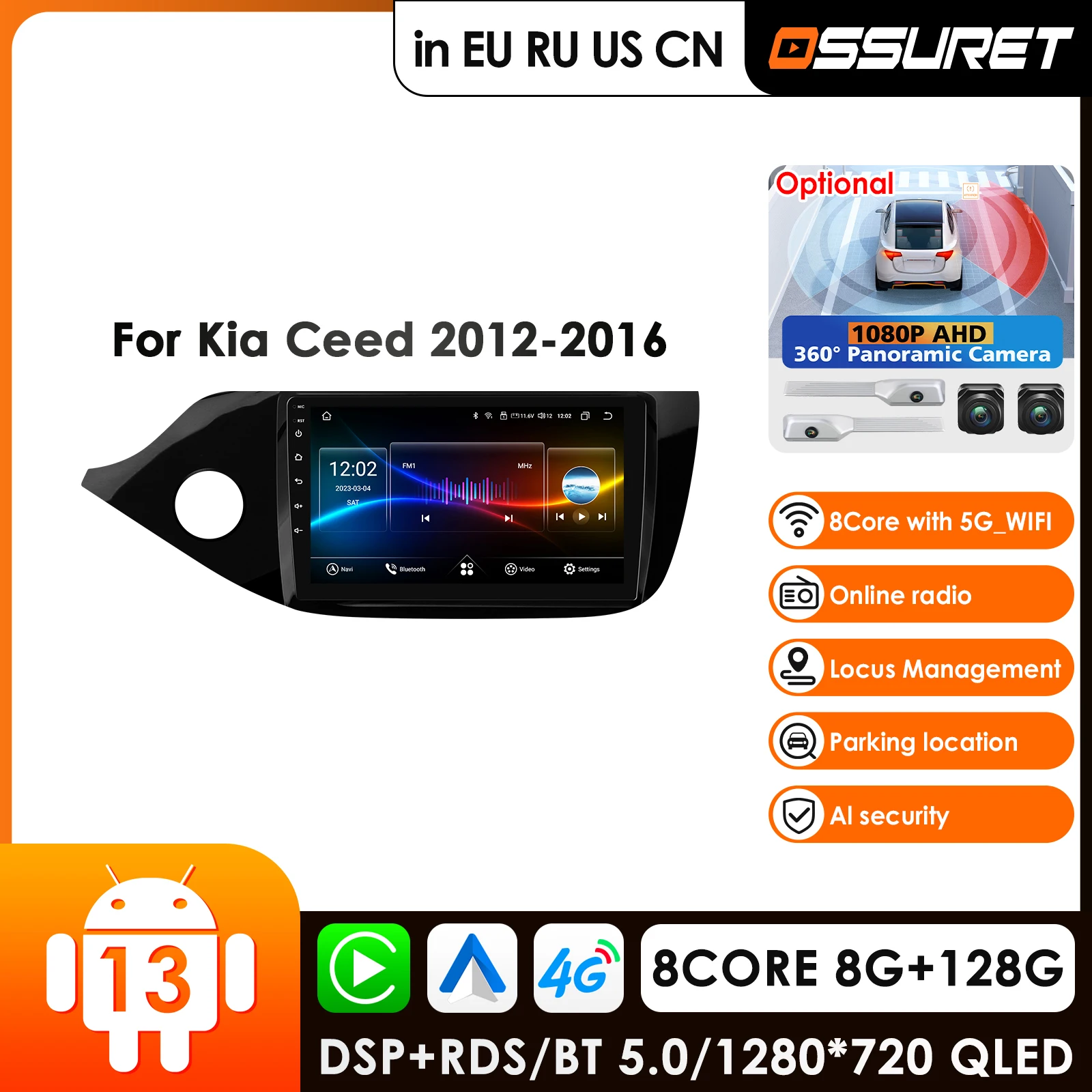 

9'' AI Car Intelligent Systems Carplay 4G Android Car Radio for Kia Ceed Cee'd 2 JD 2012 - 2018 Multimedia Video Player GPS DSP