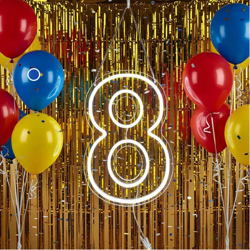 Number 0 To 9 Ornaments Birthday Number Anniversary Decoration Number Home Roon Wall Hanging Pendents For Night