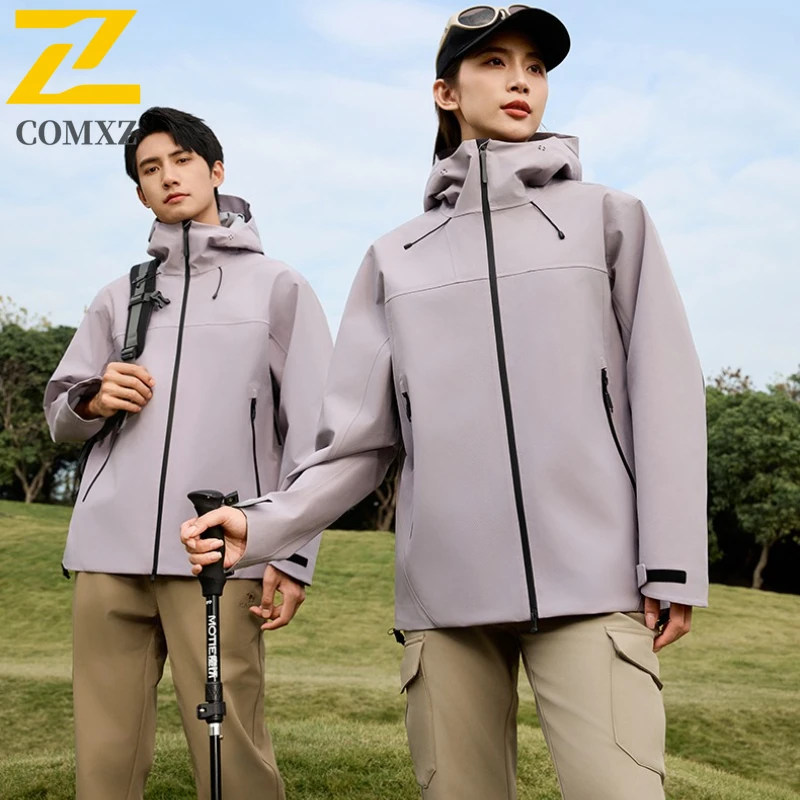 Men's Outdoor Hard Shell Jacket Waterproof Windproof American style Mountaineering Coat Stormproof Trekking Hiking Rainwear 2025