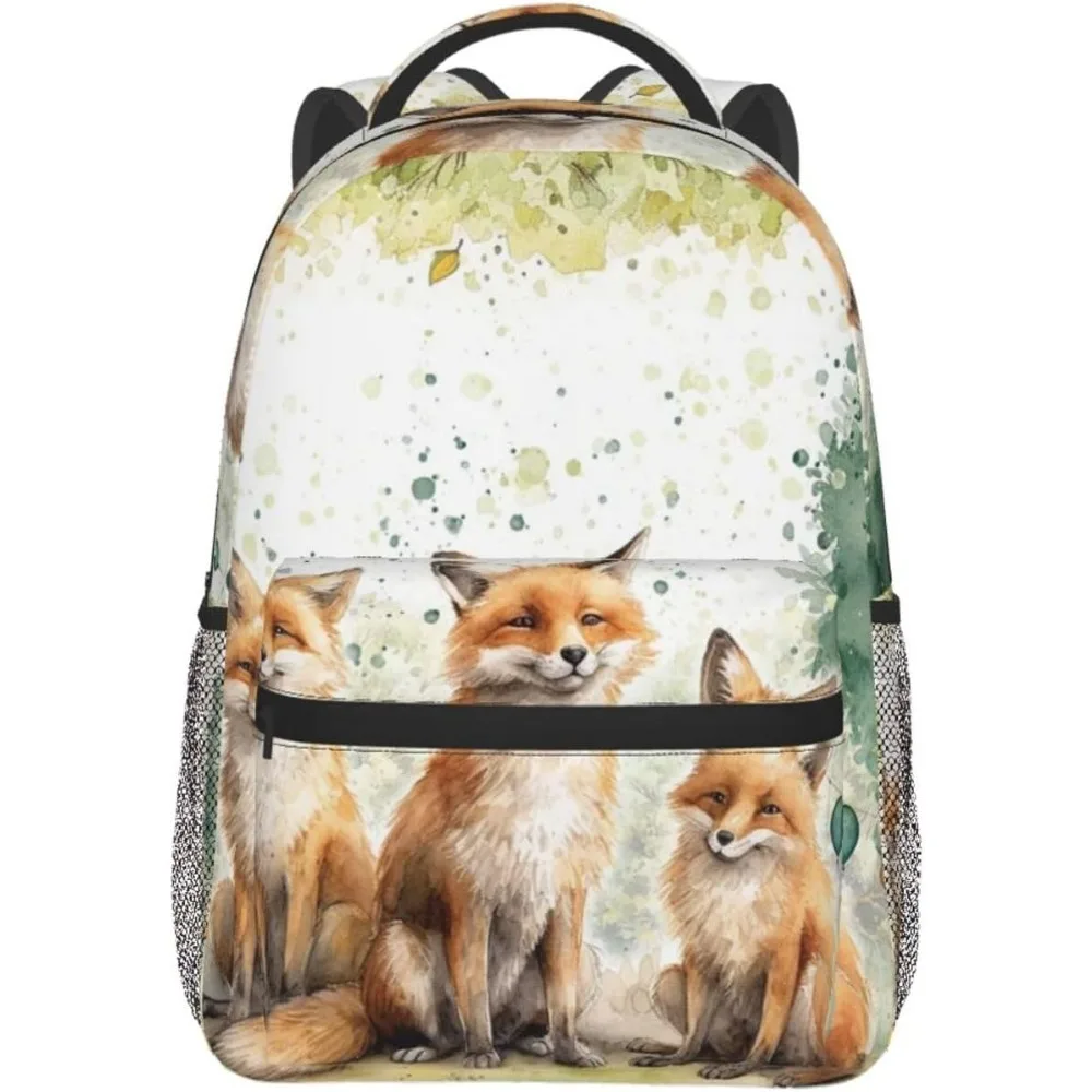 حقيبة كمبيوتر محمول العودة إلى المدرسة لطيف الكرتون الثعلب خفيفة الوزن حقيبة كمبيوتر محمول خفيفة الوزن متعددة الأغراض السفر عارضة Daypack للجنسين Col #6