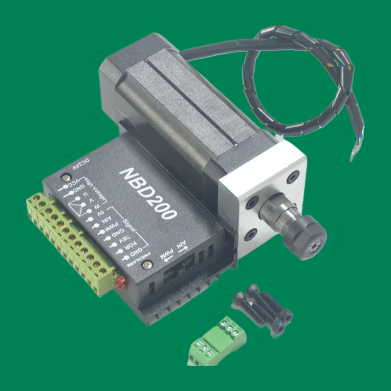 104W 24V Brushless Motor Driver Kit for CNC Lathe Turning Center - 10,000 RPM Air Cooled High Torque Precision Control Plug Play