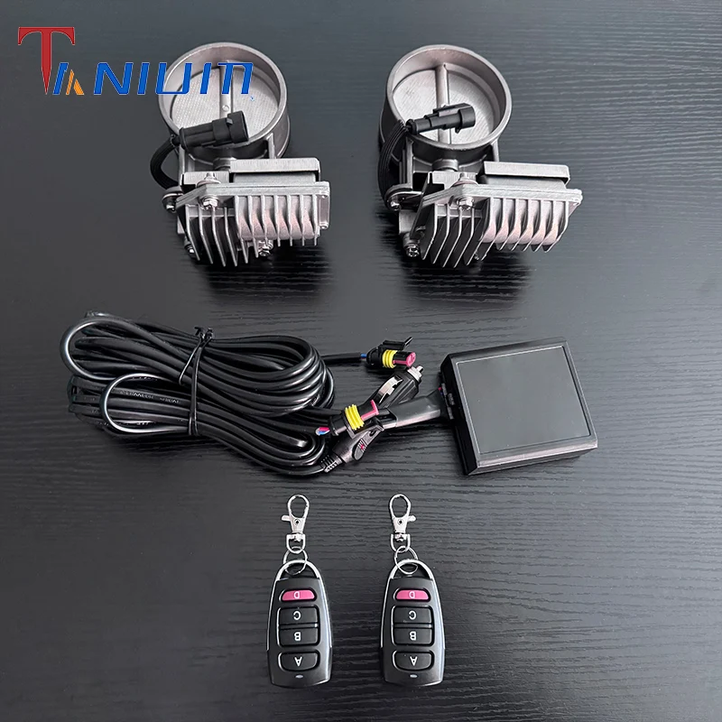 

51~89mm Exhaust Valve Titanium/Stainless plastic 2 plastic controllers 2 metal motor BMW valve for Exhaust Catback Downpipe