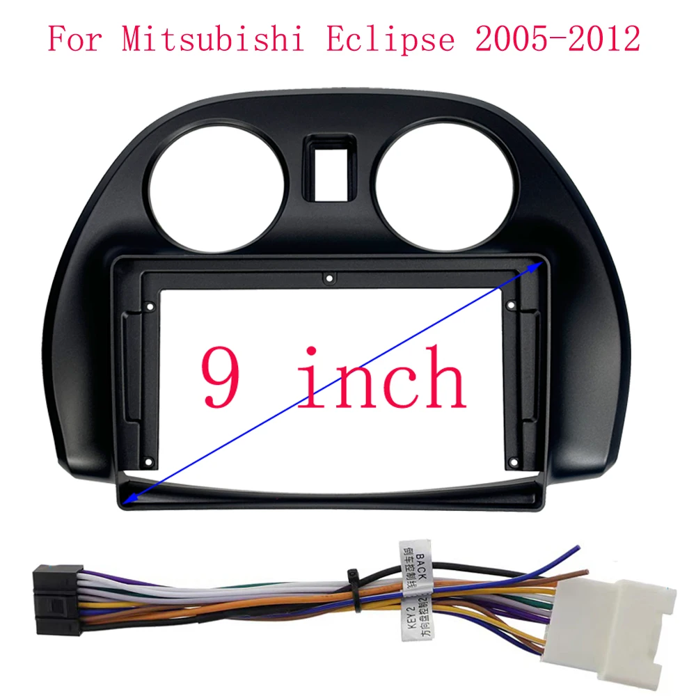 9 inch Car Fascia Radio Panel for Mitsubishi Eclipse 2005-2012 Dash Kit Install Facia Console Bezel GPS Plate Trim Adapter Cover
