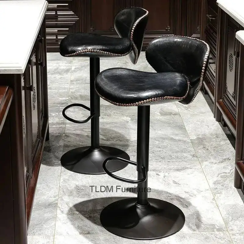 Modern Simple Living Bar Lift Chair Front Desk Bar Back High Stool Living Room Furniture Leisure Office Comfortable Seat