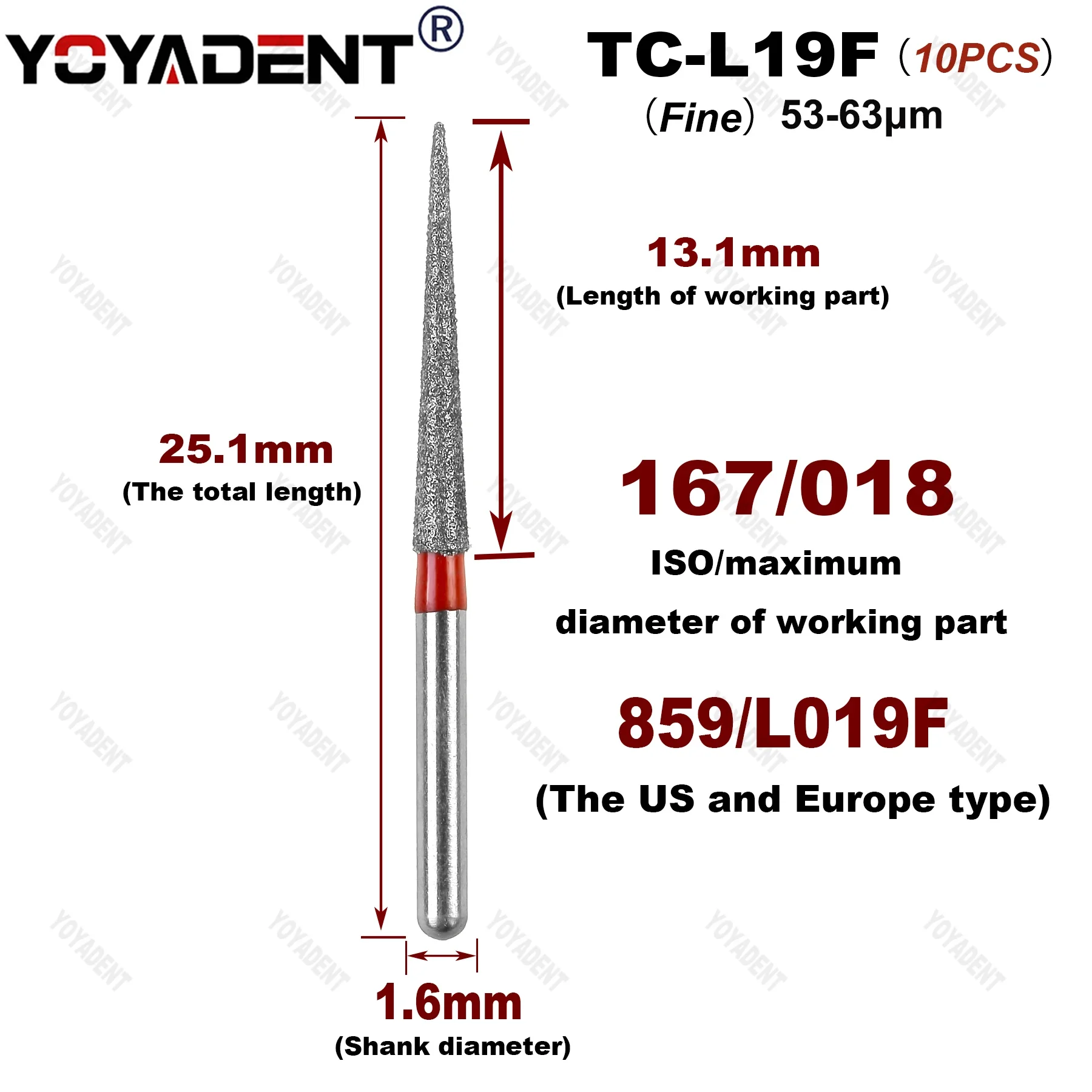 TC Type Fine/Extra Fine Dental Diamond Burs Dentistry Strawberries For High Speed Turbines Dentist Accessories 10Pcs/Pack