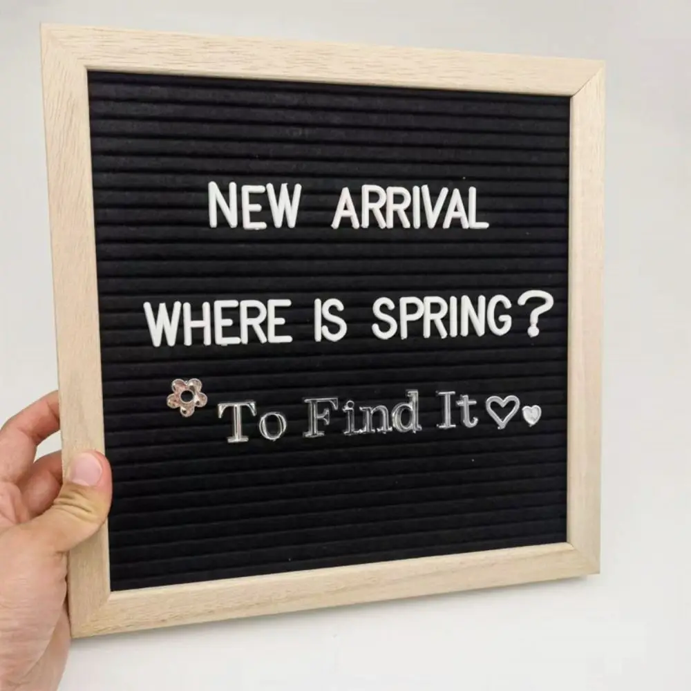 Durable Wooden Letter Message Board 10x10 Inch Home Decorations Felt Letter Board Changeable Symbols Blackboard Shop