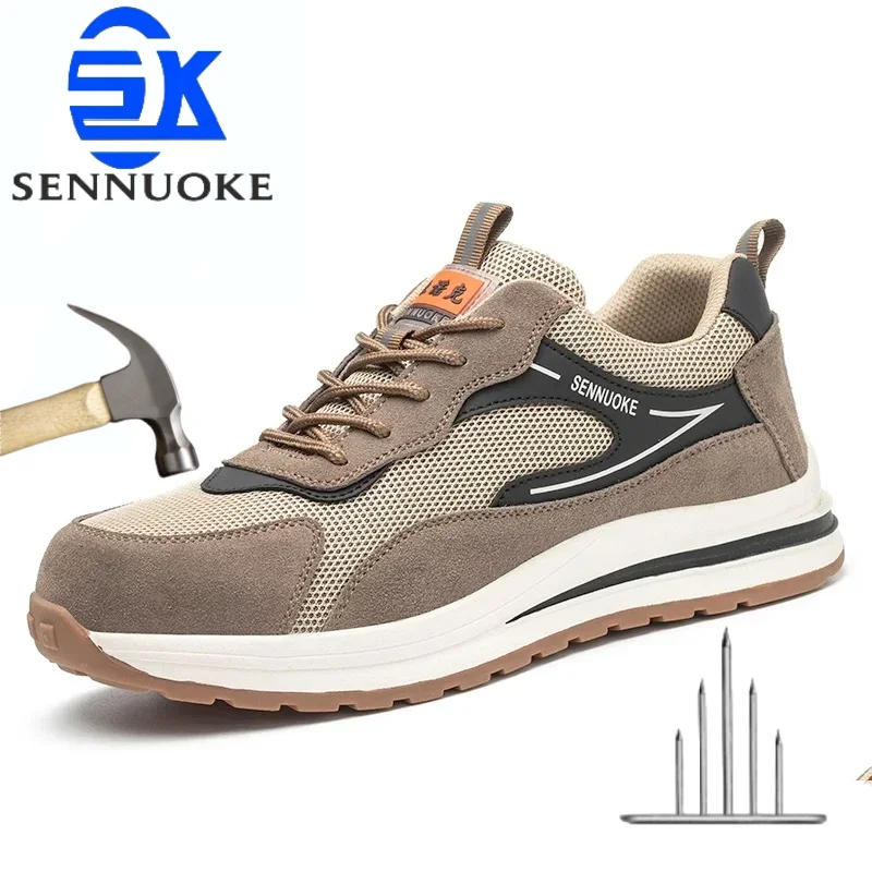 Scarpe antinfortunistiche scarpe sportive da uomo per Sneakers da lavoro punta in acciaio leggero Tree Shipping Industria Safety Tennis