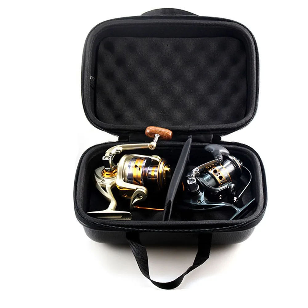 Waterproof Tool Storage Bag Shockproof 27 x 20 x 14cm Fishing Reel Bag Baffle Design EVA Material EVA Hard Shell Case Fishing