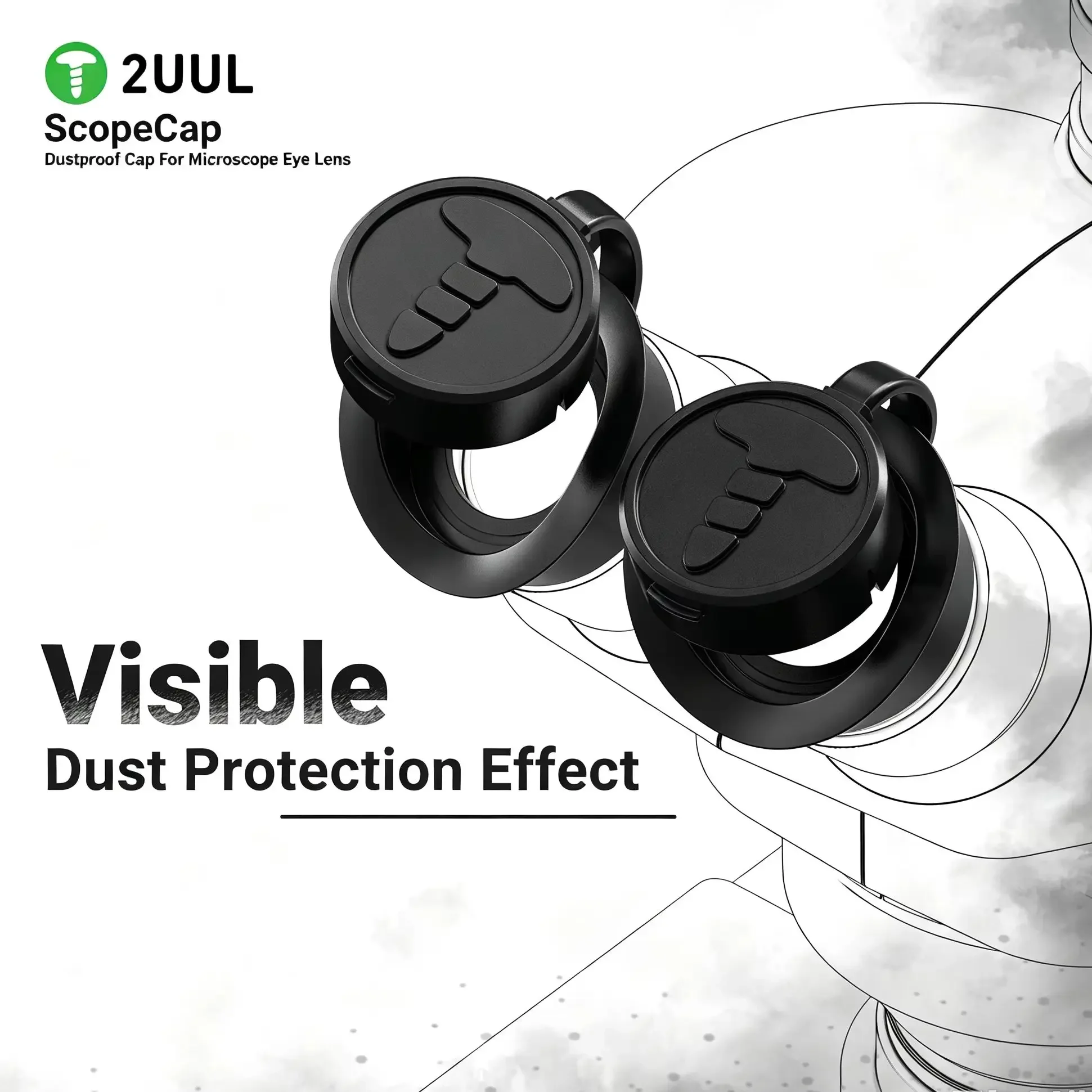 2UUL MS81 ScopeCap Dustproof Rubber Cover for Stereo Microscope Eyepiece Protection Universal Microscope Eye Lens Dustfree Cover