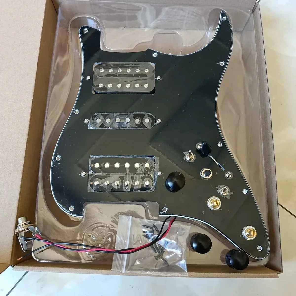 Prewired HSH Pickguard Harness, Coil Split Alnico Pickups CTS Potentiometers, 7-Way Toggle Multifunction Switch