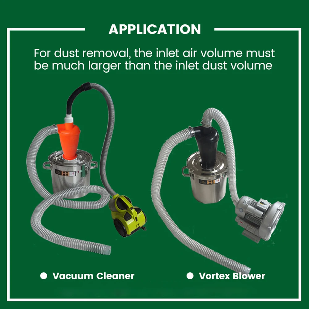 Dust Collector Cyclone Filter DIY Turbocharged Industrial Extractor Canister Vacuum Cleaner Home Cleaning with Flange Base