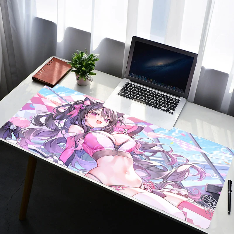 

Mouse Pad Laptop Non Slip Extended Desktop Mouse Mat PC Rubber HD Keyboard Pad Cat Ears Anime Girl Gaming Accessories Mousepad
