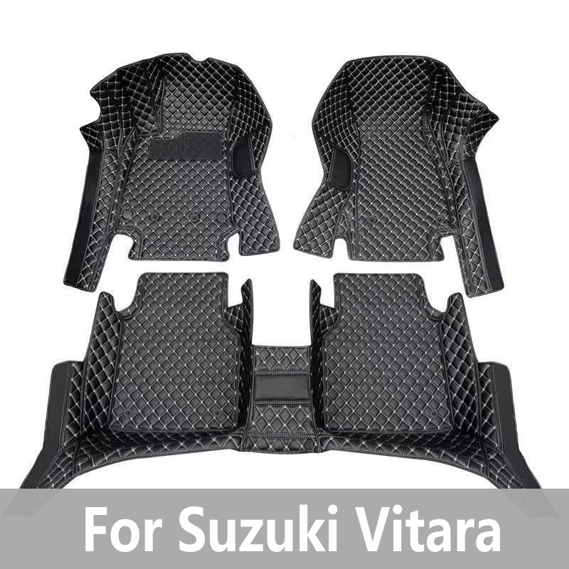 Tailored‑Fit Leather Car Floor Mats For Suzuki Vitara Non‑Slip Auto Carpets Car Interior Decor Accessories