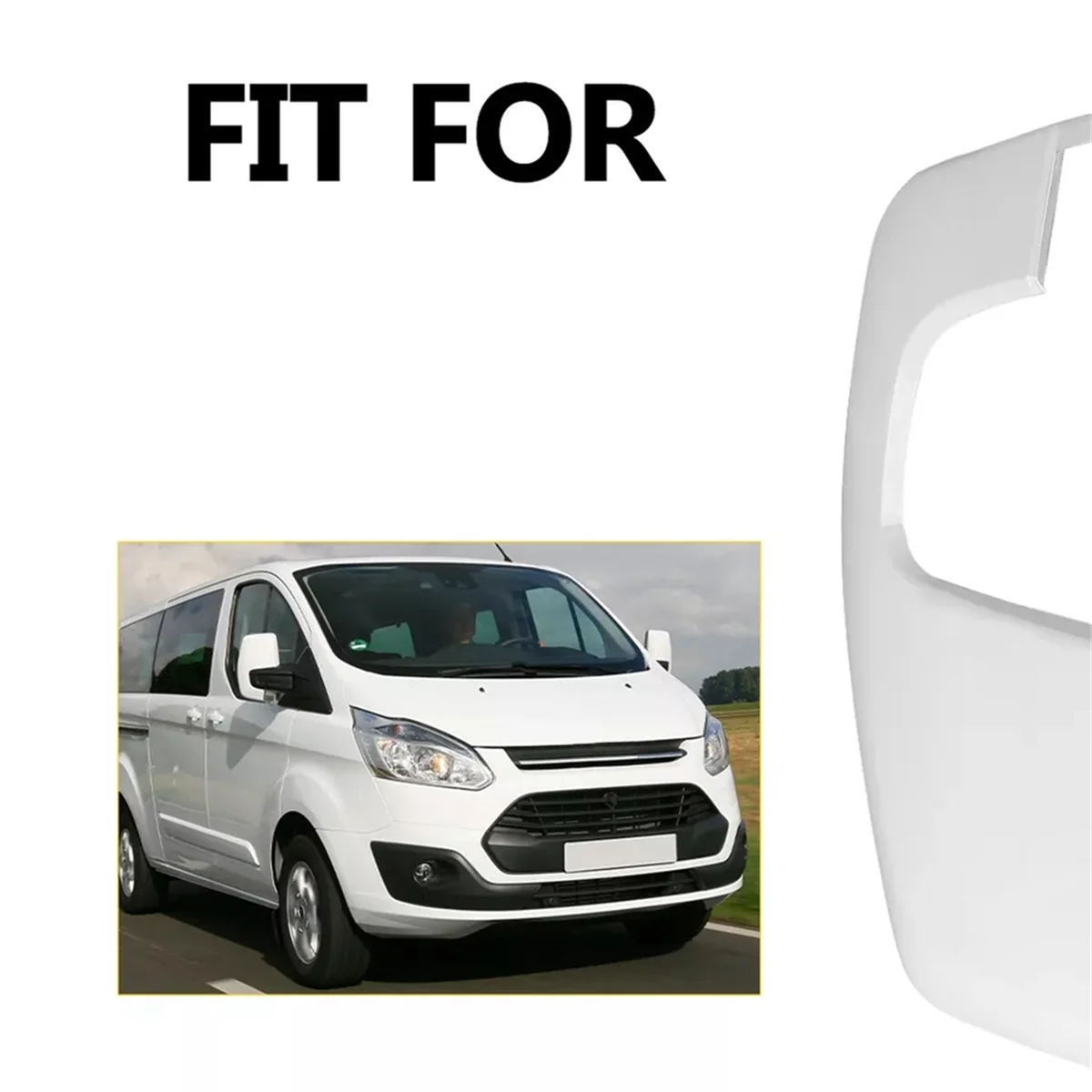 

Durable Car Side Wing Mirror Cover For Ford Transit Custom 2014-2020 White