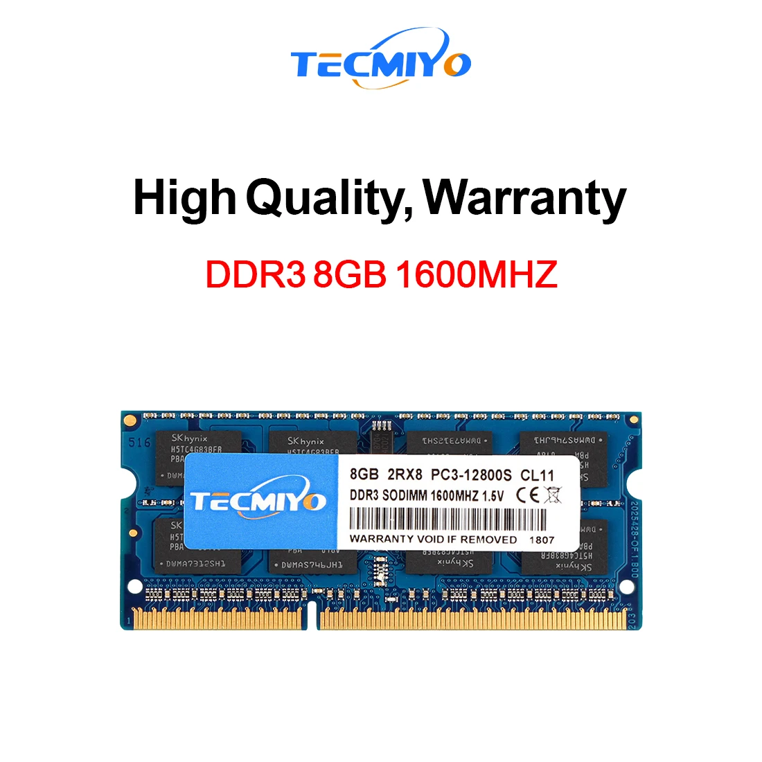 Laptop RAM 8GB DDR3 1600MHz PC3 12800S SODIMM 2RX8 1.5V CL11 Memory for Notebook