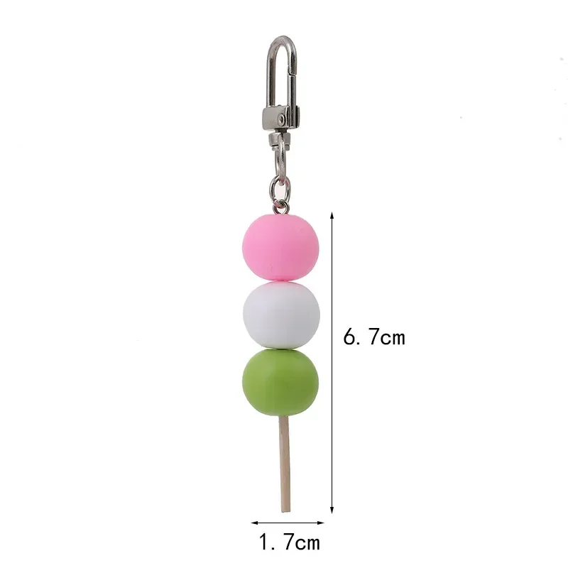 Simulated Meatball String Keychain Creativity Fashion Colorful Food Round Model Car Bag Hanging Decoration Gift jewels llaveros