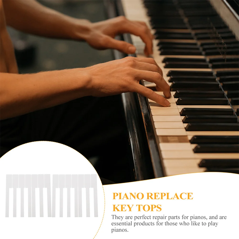 52 Pcs Piano Replace Key Tops Keytop Replacement White Skin Keyboard Repair Tools for