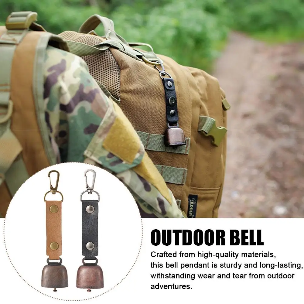 2023 New Portable Outdoor Bell Pendant Ornaments Camping Bell Support Keychain Cowbell Pendant Dropshipping Pet F0J4