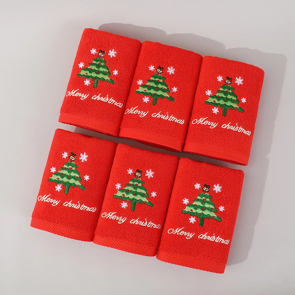 سانتا كلوز هدية السنة الجديدة رجل امرأة المنزل الحمام غسل اليد الوجه منشفة القماش غسل القماش زينة عيد الميلاد منشفة الوجه الأحمر