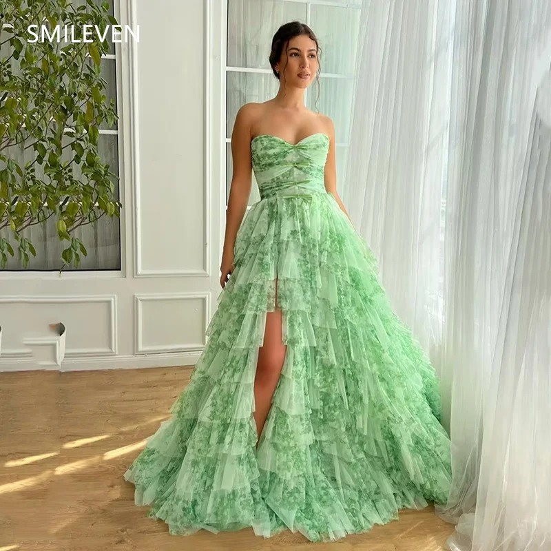 

Smileven Stunning Green A-line Luxury Short Evening Dress Sleeveless Sexy Prom Gowns Party Dress Customized 2025