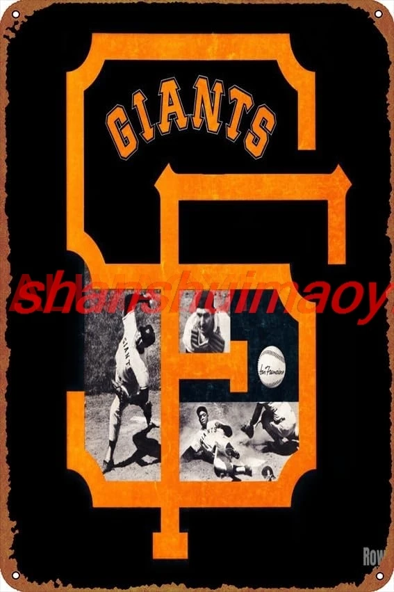 Vintage SF Giants Art Poster Vintage Tin Sign for Bar Cafe Office Home Wall Decor Gift 12 X 8 inch LL