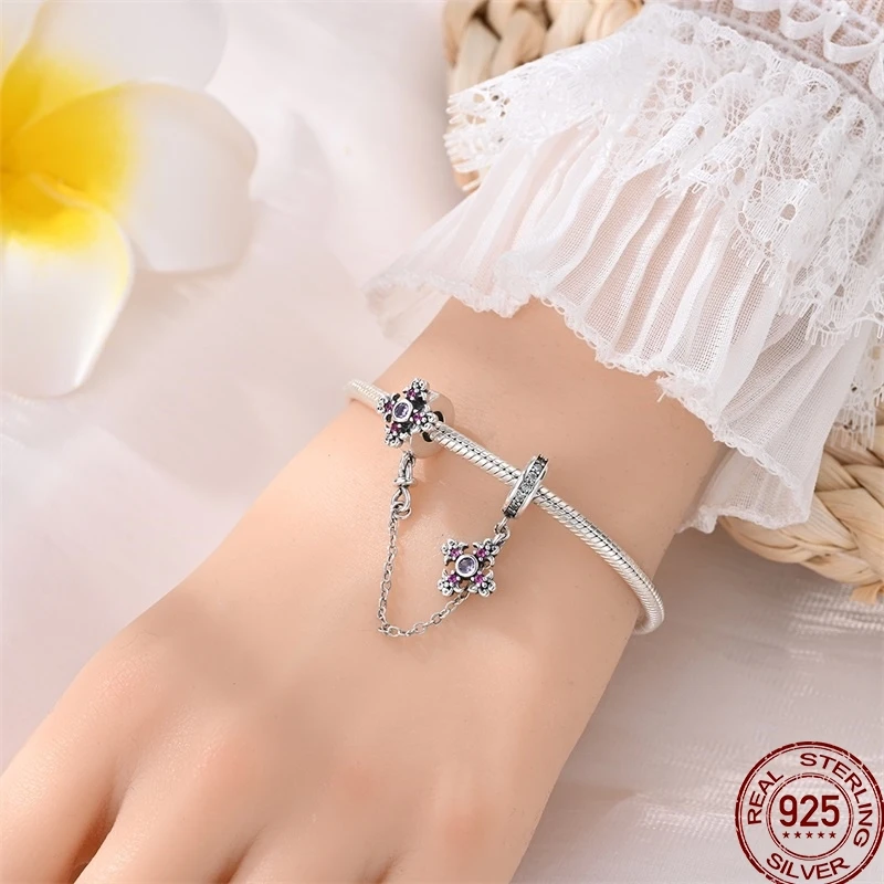 925 Sterling Silver Spring Tree Of Life Bird Camera Colorful Blue Zircon Pendant Beads Suitable Fit Pan Original Bracelet
