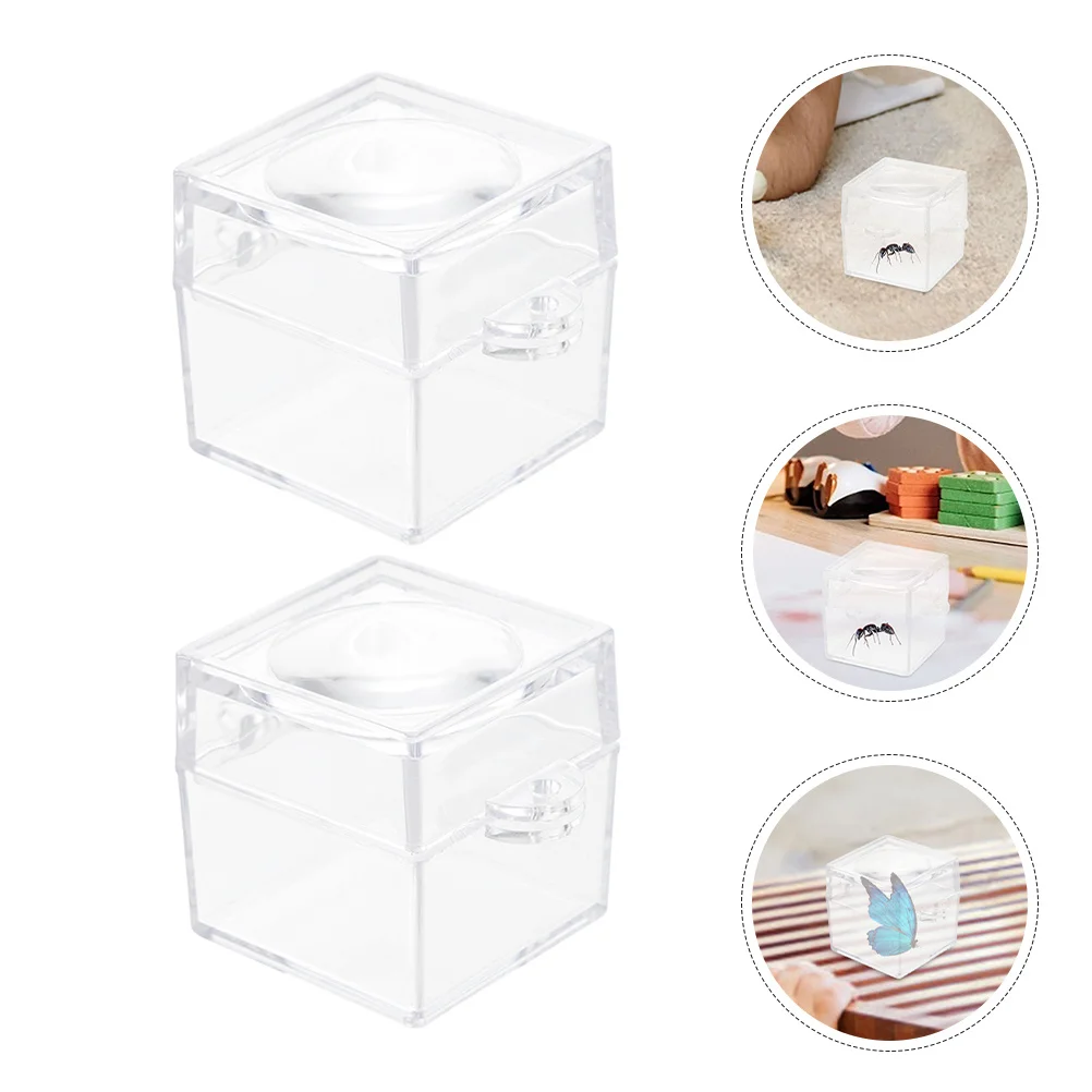 

12pcs Insect Observation Box Transparent Magnifying Container For Outdoor Exploring Science Experiment Learning Tool Kids