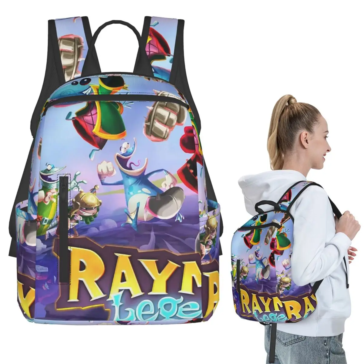 Cartoon Games Rayman Legends Backpack Student BookBag Boys Girls School Bag Computer Shoulder Bags Men Women